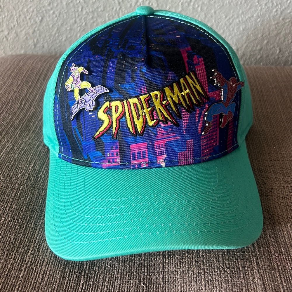 Marvel Spider-Man Baseball Hat, Spider-Man & Green Goblin Pins New